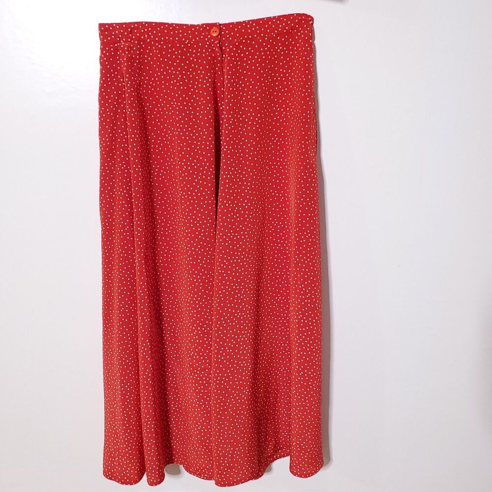 80s 70s Vintage Polka-Dot Lace Shawl Collar Skirt Set 2 Piece - Picture 9 of 15